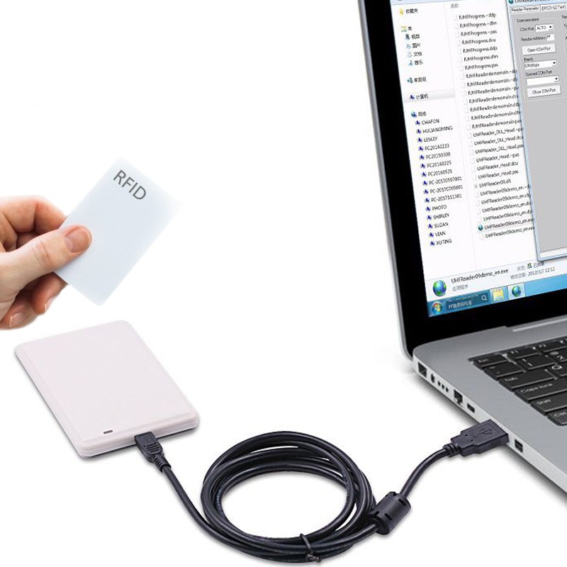 Cititor si scriitor RFID UHF, 860-960 MHz, ISO18000-6B, FHSS, USB, RF 13dbm, raza 20 cm - imagine 12